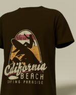 California Beach Surfing Paradise Round Neck Tee - Image 2