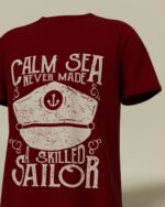 Calm Sea Skilled Sailor Round Neck Tee - Image 2